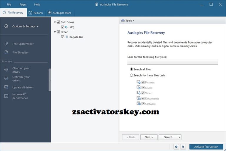 Auslogics File Recovery Pro 11.0.0.4 download the new version for windows